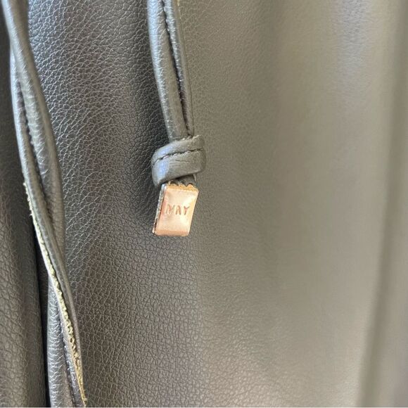 Marc by Andrew Marc Drawstring Faux Leather Pants Army Green Womens M Streetwear - Picture 3 of 9